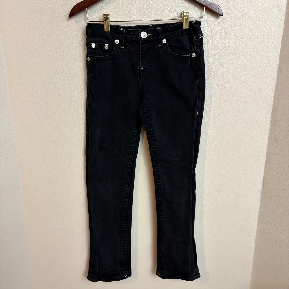 True‎ Religion Straight Leg Jeans Size 26 Black Section Straight Horseshoe